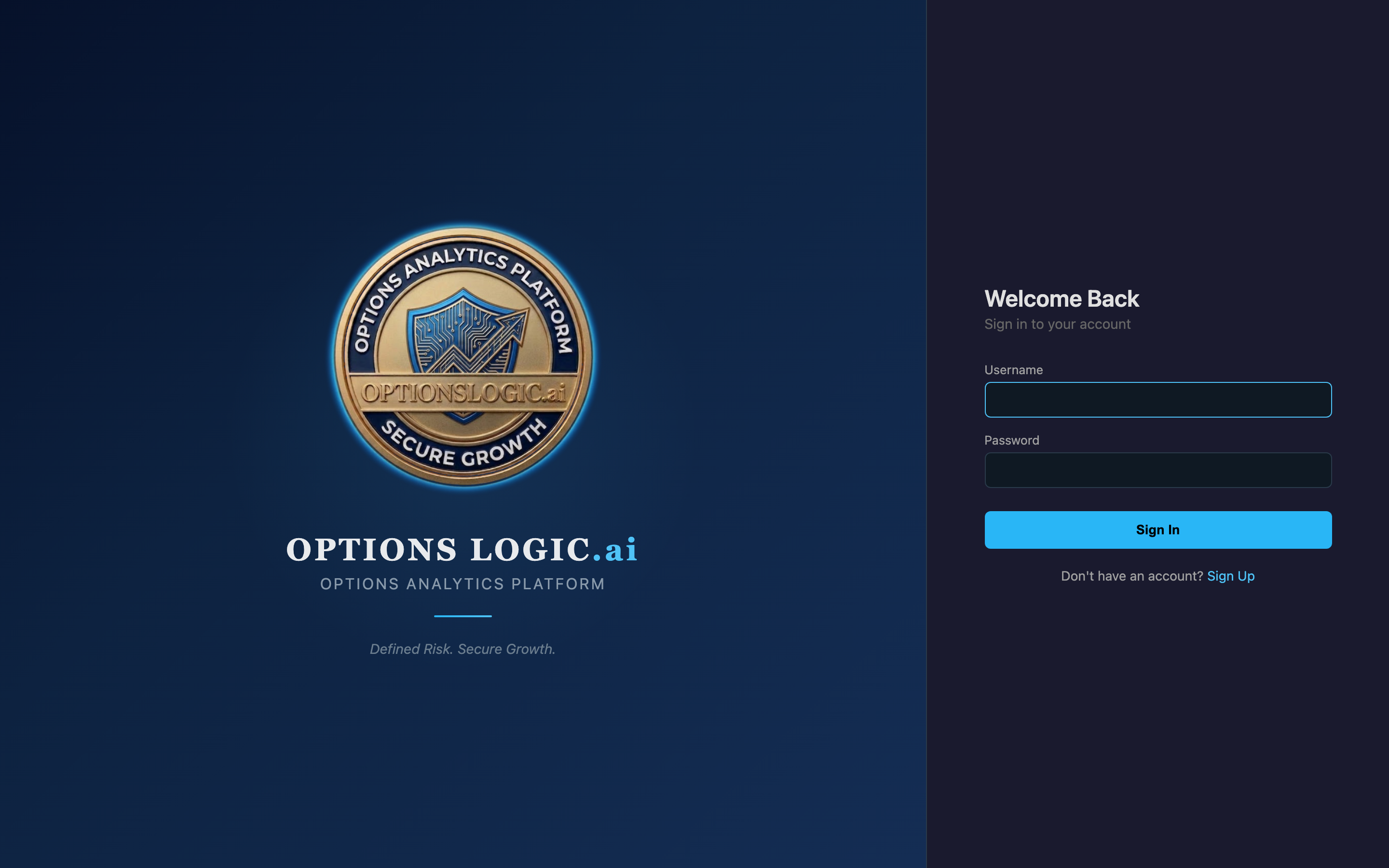 Login page
